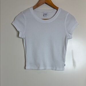 TNA Classic White Cropped Waffle Tee